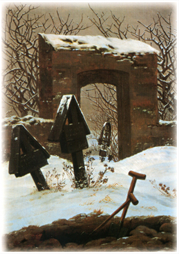 Caspar David Friedrich: "Friedhof im Schnee"